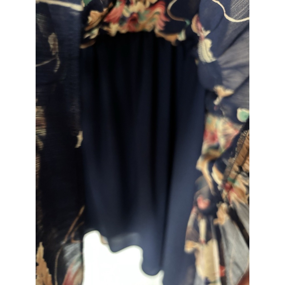 Lauren Ralph Lauren Floral Crinkle Georgette Tie Neck Dress Sz 14 - Picture 8 of 11